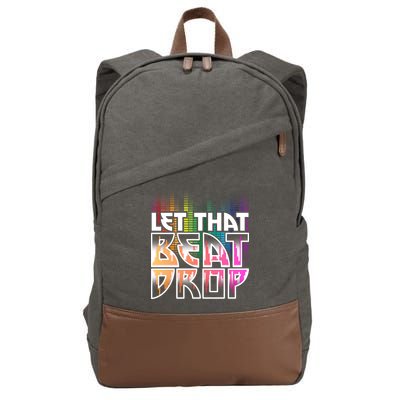 Let That Beat Drop Rainbow Equalizer Dance Music Lover Cotton Canvas Backpack