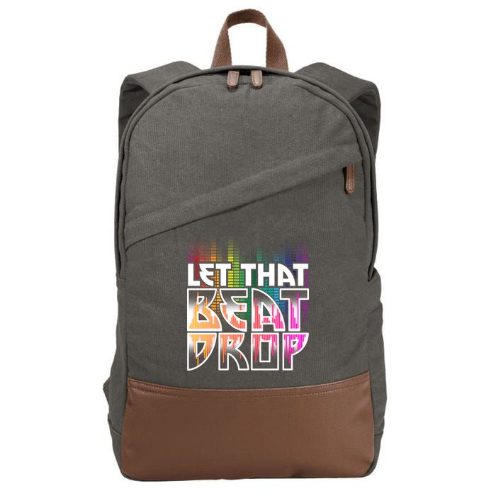Let That Beat Drop Rainbow Equalizer Dance Music Lover Cotton Canvas Backpack