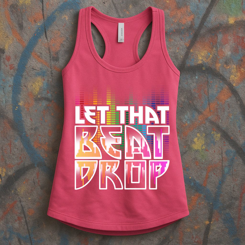 Let That Beat Drop Rainbow Equalizer Dance Music Lover Womens Tank Top