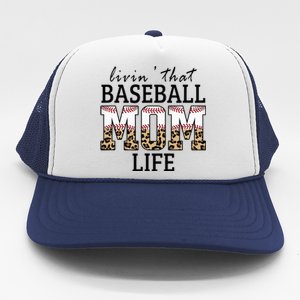 Livin' That Baseball Mom Life Leopard Trucker Hat