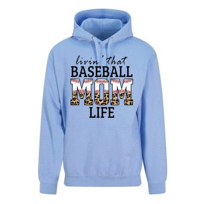 Livin' That Baseball Mom Life Leopard Unisex Surf Hoodie