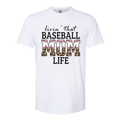 Livin' That Baseball Mom Life Leopard Softstyle® CVC T-Shirt