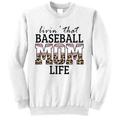 Livin' That Baseball Mom Life Leopard Sweatshirt