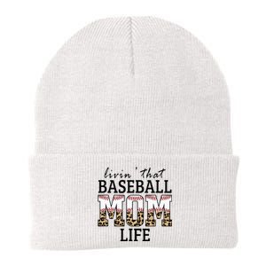 Livin' That Baseball Mom Life Leopard Knit Cap Winter Beanie