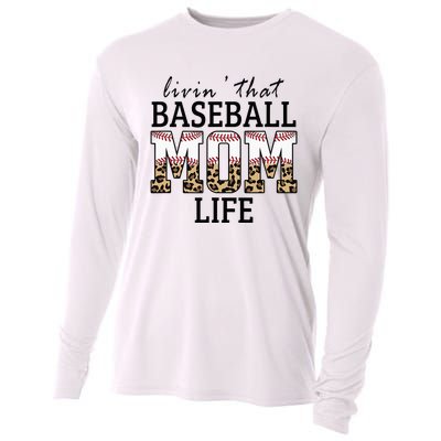 Livin' That Baseball Mom Life Leopard Cooling Performance Long Sleeve Crew