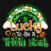 Lucky To Be Trivia Host Shamrock Patrick Day Meaningful Gift Ladies PosiCharge Tri-Blend Wicking Tank