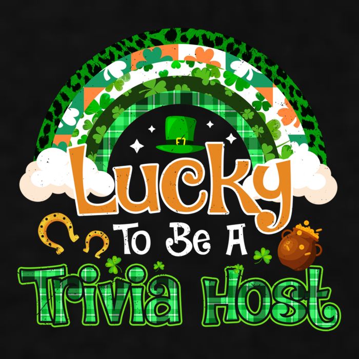 Lucky To Be Trivia Host Shamrock Patrick Day Meaningful Gift Ladies PosiCharge Tri-Blend Wicking Tank