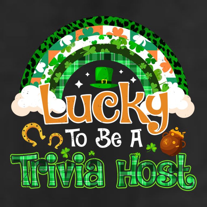 Lucky To Be Trivia Host Shamrock Patrick Day Meaningful Gift 7 Panel Mesh Trucker Snapback Hat