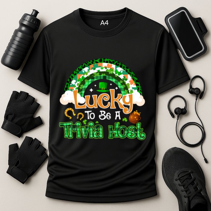 Lucky To Be Trivia Host Shamrock Patrick Day Meaningful Gift Performance Shirt