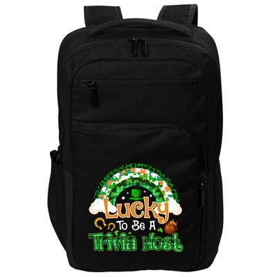 Lucky To Be Trivia Host Shamrock Patrick Day Meaningful Gift Impact Tech Backpack