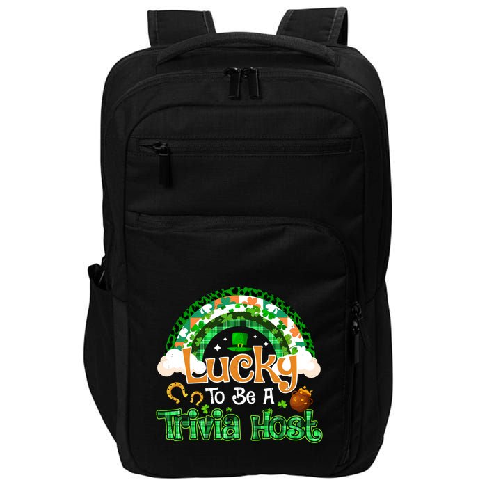 Lucky To Be Trivia Host Shamrock Patrick Day Meaningful Gift Impact Tech Backpack