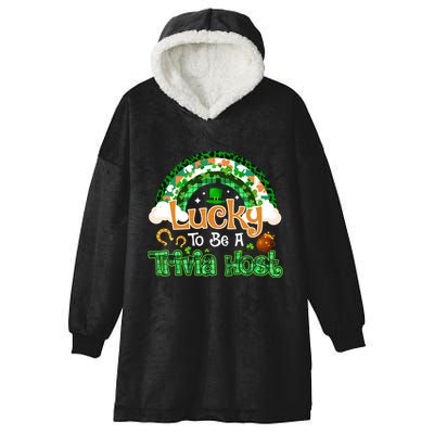 Lucky To Be Trivia Host Shamrock Patrick Day Meaningful Gift Hooded Wearable Blanket