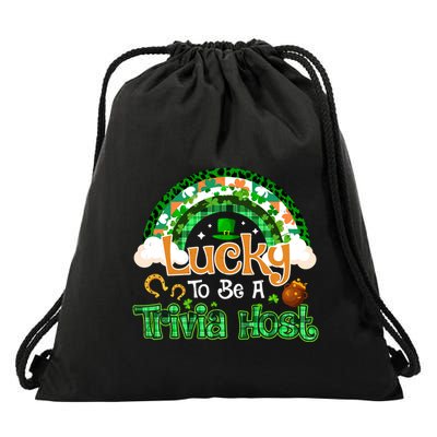 Lucky To Be Trivia Host Shamrock Patrick Day Meaningful Gift Drawstring Bag