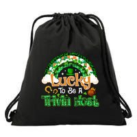Lucky To Be Trivia Host Shamrock Patrick Day Meaningful Gift Drawstring Bag