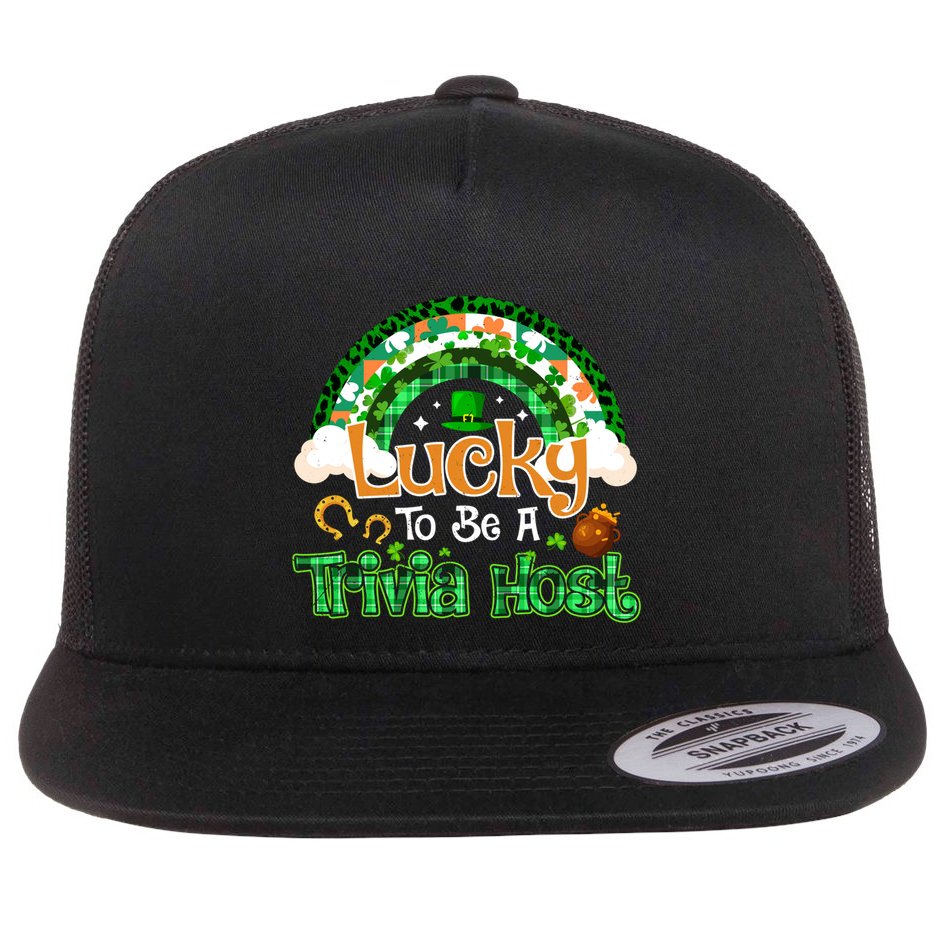 Lucky To Be Trivia Host Shamrock Patrick Day Meaningful Gift Flatbill Hat