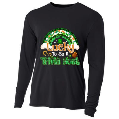 Lucky To Be Trivia Host Shamrock Patrick Day Meaningful Gift Cooling Performance Long Sleeve Crew