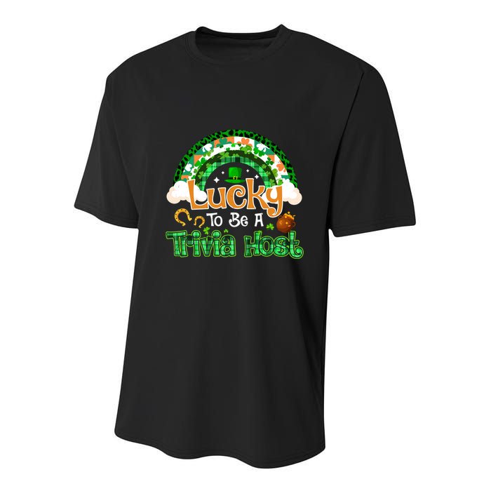 Lucky To Be Trivia Host Shamrock Patrick Day Meaningful Gift Youth Performance Sprint T-Shirt