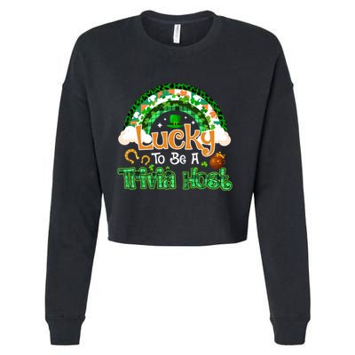 Lucky To Be Trivia Host Shamrock Patrick Day Meaningful Gift Cropped Pullover Crew