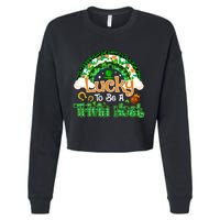 Lucky To Be Trivia Host Shamrock Patrick Day Meaningful Gift Cropped Pullover Crew