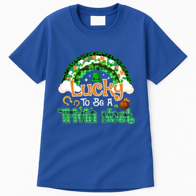 Lucky To Be Trivia Host Shamrock Patrick Day Meaningful Gift Tall T-Shirt