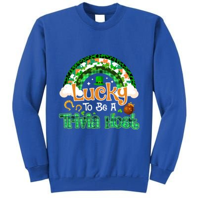 Lucky To Be Trivia Host Shamrock Patrick Day Meaningful Gift Tall Sweatshirt