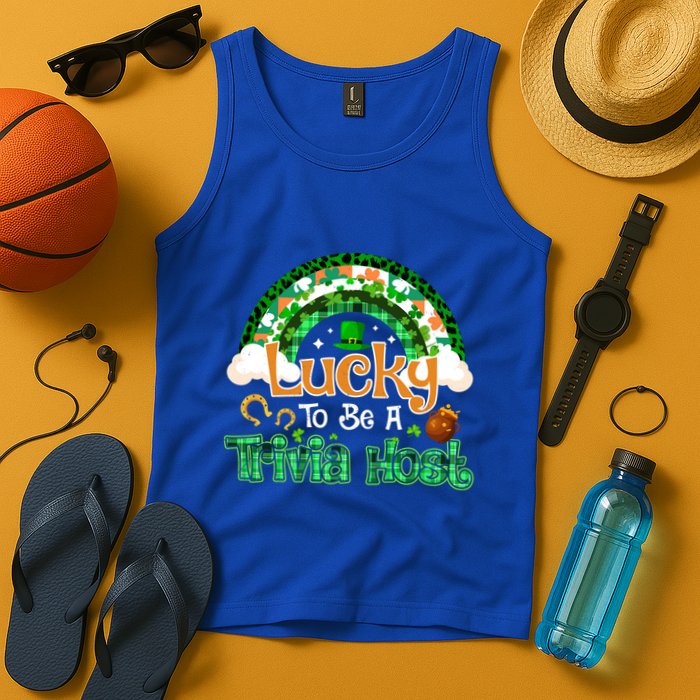Lucky To Be Trivia Host Shamrock Patrick Day Meaningful Gift Tank Top