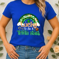 Lucky To Be Trivia Host Shamrock Patrick Day Meaningful Gift Womens T-Shirt