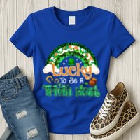 Lucky To Be Trivia Host Shamrock Patrick Day Meaningful Gift Womens T-Shirt