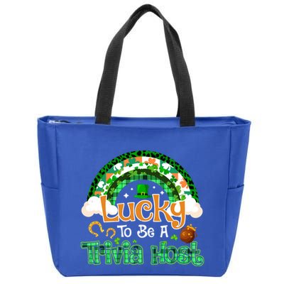 Lucky To Be Trivia Host Shamrock Patrick Day Meaningful Gift Zip Tote Bag