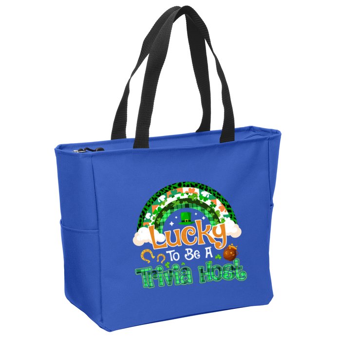 Lucky To Be Trivia Host Shamrock Patrick Day Meaningful Gift Zip Tote Bag