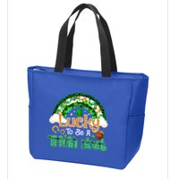 Lucky To Be Trivia Host Shamrock Patrick Day Meaningful Gift Zip Tote Bag