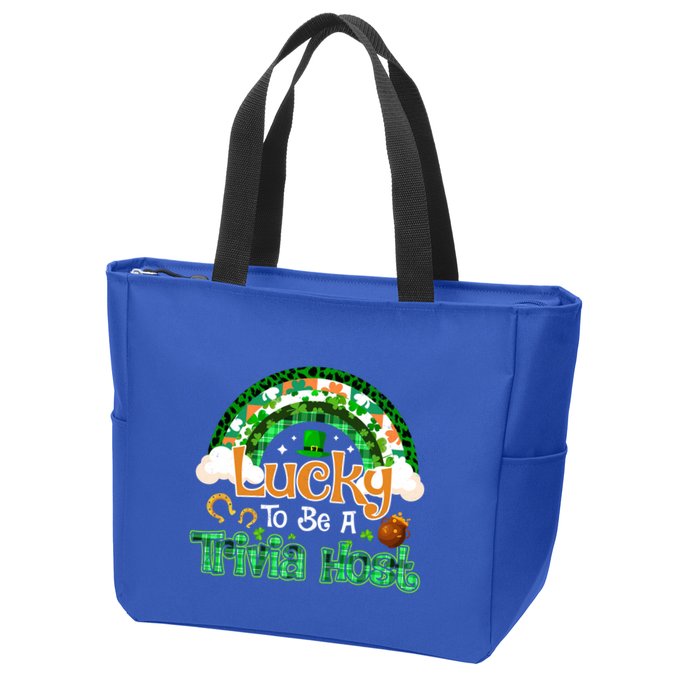 Lucky To Be Trivia Host Shamrock Patrick Day Meaningful Gift Zip Tote Bag