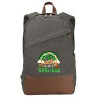 Lucky To Be Trivia Host Shamrock Patrick Day Meaningful Gift Cotton Canvas Backpack