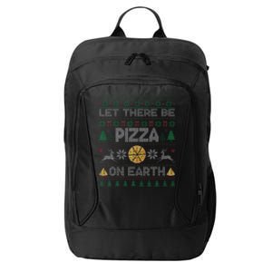 Let There Be Pizza On Earth Gift Ugly Xmas Sweater City Backpack