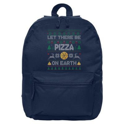 Let There Be Pizza On Earth Gift Ugly Xmas Sweater 16 in Basic Backpack