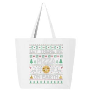 Let There Be Pizza On Earth Gift Ugly Xmas Sweater 25L Jumbo Tote