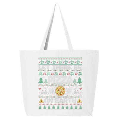 Let There Be Pizza On Earth Gift Ugly Xmas Sweater 25L Jumbo Tote