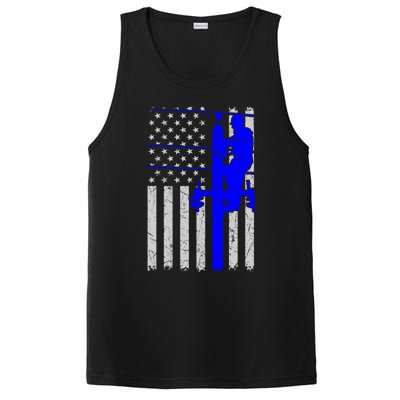 Line Thin Blue Line American Flag Us Independence Great Gift PosiCharge Competitor Tank