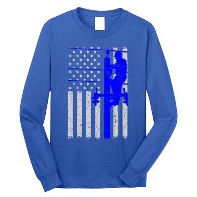 Line Thin Blue Line American Flag Us Independence Great Gift Long Sleeve Shirt