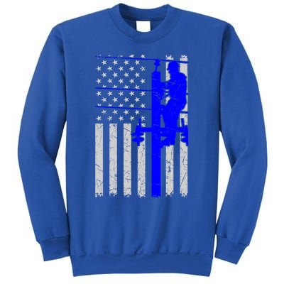 Line Thin Blue Line American Flag Us Independence Great Gift Sweatshirt