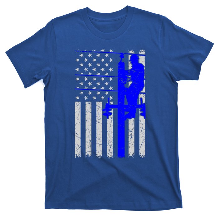 Line Thin Blue Line American Flag Us Independence Great Gift T-Shirt