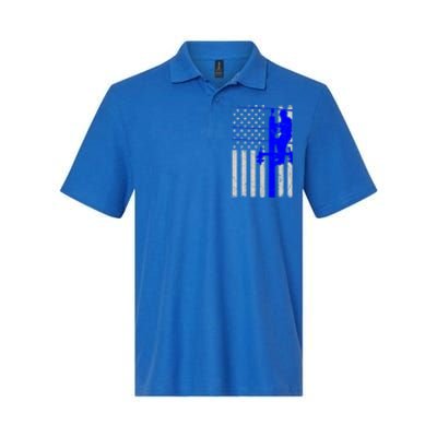 Line Thin Blue Line American Flag Us Independence Great Gift Softstyle Adult Sport Polo