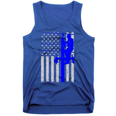 Line Thin Blue Line American Flag Us Independence Great Gift Tank Top