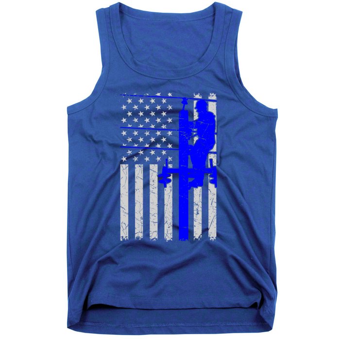 Line Thin Blue Line American Flag Us Independence Great Gift Tank Top