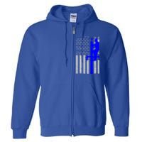 Line Thin Blue Line American Flag Us Independence Great Gift Full Zip Hoodie