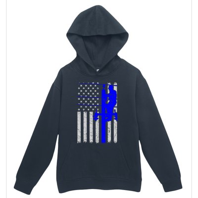 Line Thin Blue Line American Flag Us Independence Great Gift Urban Pullover Hoodie