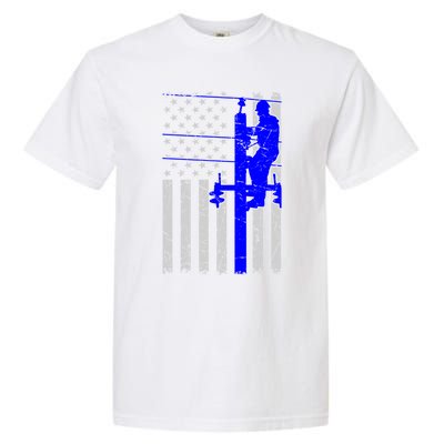 Line Thin Blue Line American Flag Us Independence Great Gift Garment-Dyed Heavyweight T-Shirt