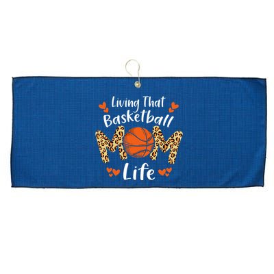 Living That Basketball Mom Life Funny Mothers Day Basketball Large Microfiber Waffle Golf Towel