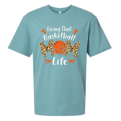 Living That Basketball Mom Life Funny Mothers Day Basketball Sueded Cloud Jersey T-Shirt