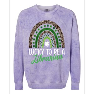 Lucky To Be A Librarian Tee School St Patrick's Day Library Gift Colorblast Crewneck Sweatshirt